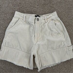 Forever 21 Beige Corduroy Cargo Shorts